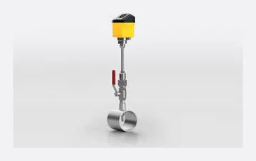 Sensor calorimétrico instalado en una tubería con válvula de bola